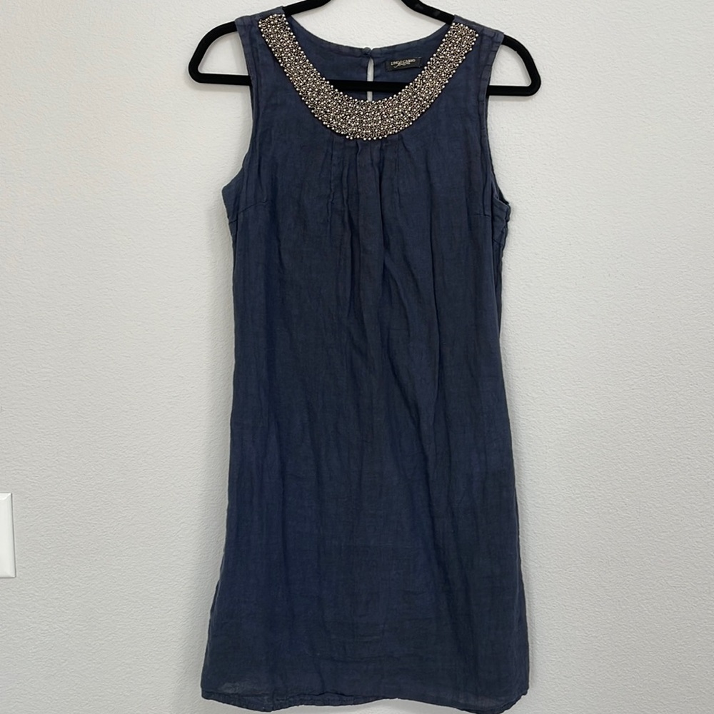 Embellished Italian Linen Dress